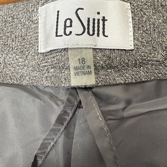 NWT Le Suit Pant Suit Grey Stone Wide Pants 3 Button Blazer Sz 18 - Picture 5 of 14